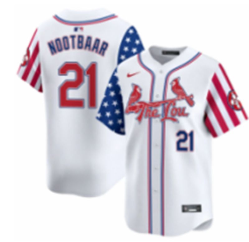 Men 2025 St.Louis Cardinals #21 Nootbaar White a generation of national flags Joint Name Nike MLB Jersey style 1->st.louis cardinals->MLB Jersey